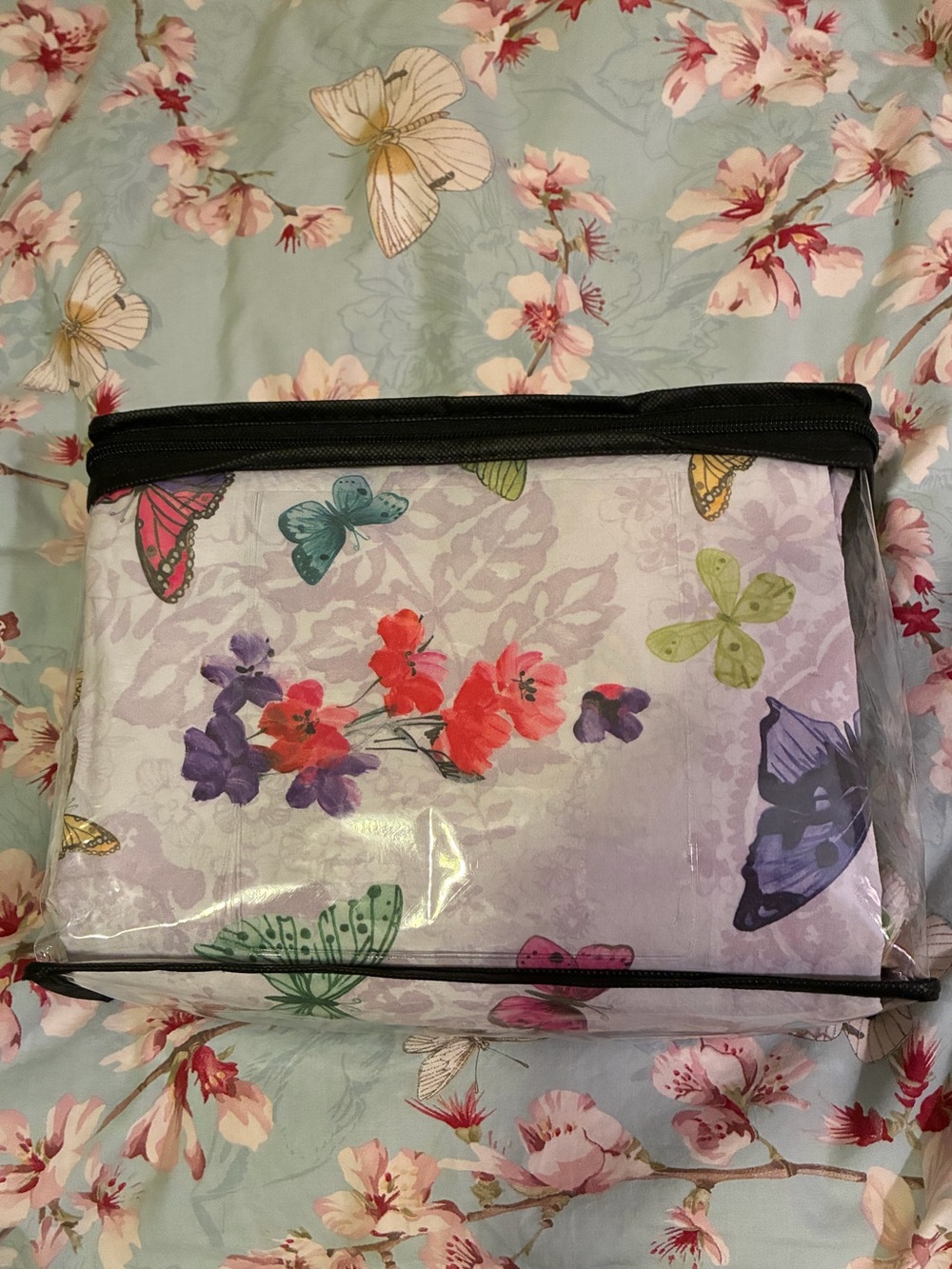 Pottery Barn 100% Cotton Twin Butterfly Floral Duvet Cover